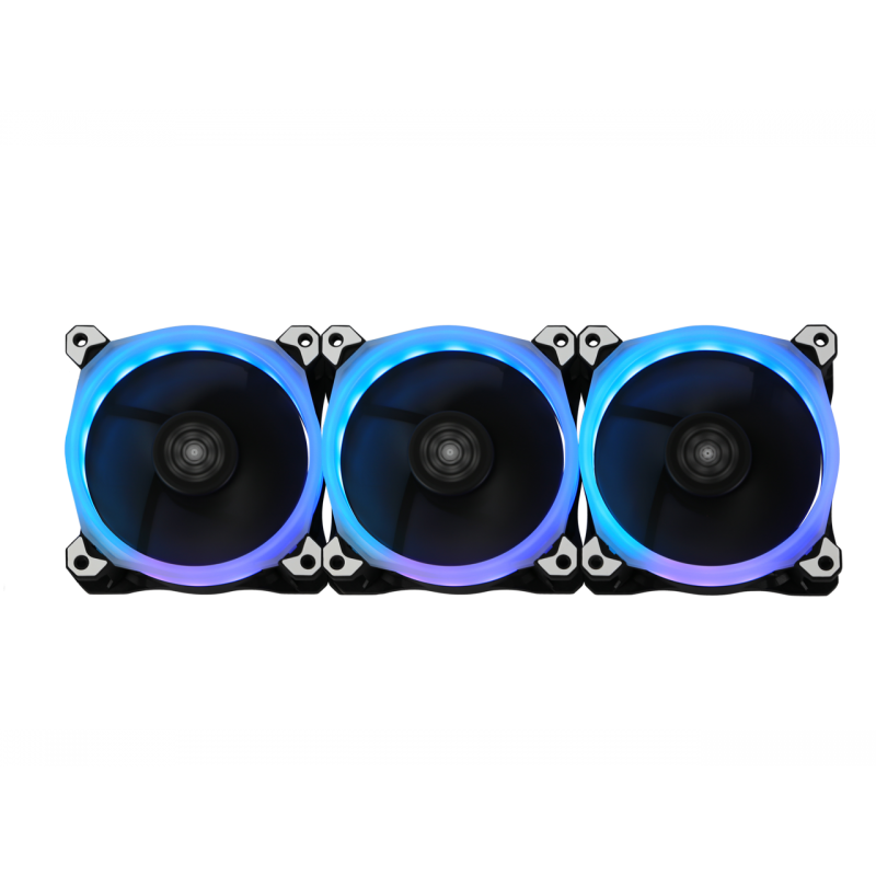 3Pcs x case FAN 120mm RGB with RGB Controller RAIDMAX